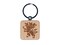 Heraldic Cerberus Three Headed Dog Engraved Wood Square Keychain Tag Charm